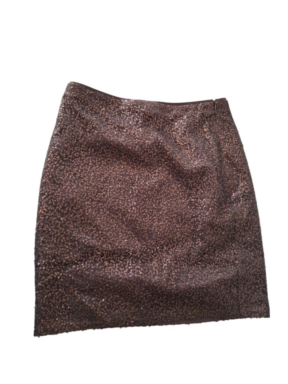 Ann Taylor Sequin Mini Skirt Size 4 Brown Y2K Party Glam Holiday Chic Luxe